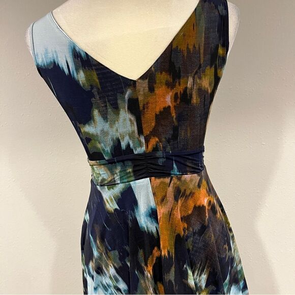 Simply Vera v-neck watercolor sleeveless a-line dress size petite extra small - Picture 7 of 13